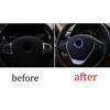 18- Blue Aluminum Panel Car Steering Wheel Horn Ring Cover For BMW 5 Series