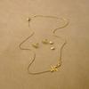Fashion Stainless Steel Heartbeat Jewelry Set Gold Plated Ecg Heart Necklace Earrings For Women Girls