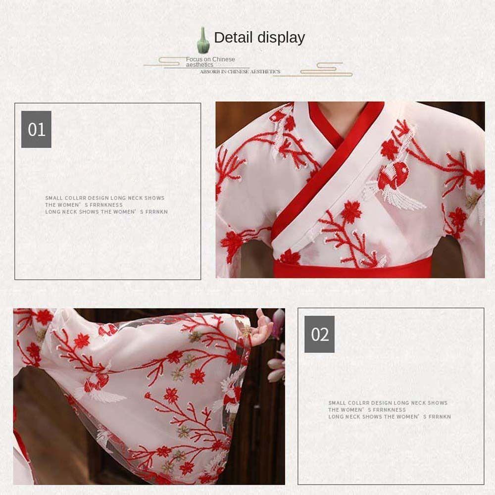 Motivo floreale Bambini Cinesi Bambine Hanfu Colore Rosa Rosso Bambini Bambine Costume Antico Festa