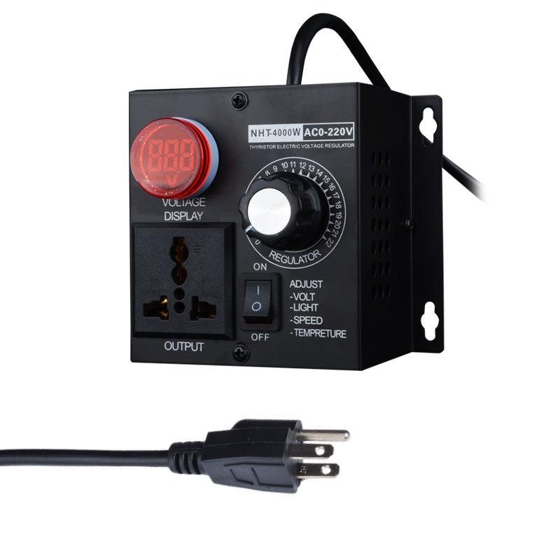 220V Stepless 4KW Ceiling Fan Speed & Temperature Control Switch with Dimming and Angle Grinder Reducer