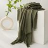 Spring & Summer Lightweight Sunscreen Shawl: Imitation Cotton-Linen, High-End Silk Gauze Scarf, Solid Color for Women