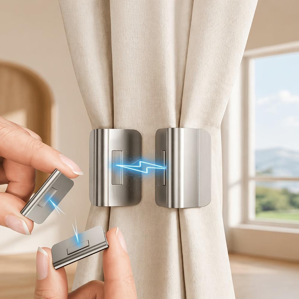Sada 20 párů magnetických klipů na zatemňovací závěsy, Magnetické zapínání závěsů, Zatemňovací doplňky bez hřebíků a šití pro domácí použití a koleje