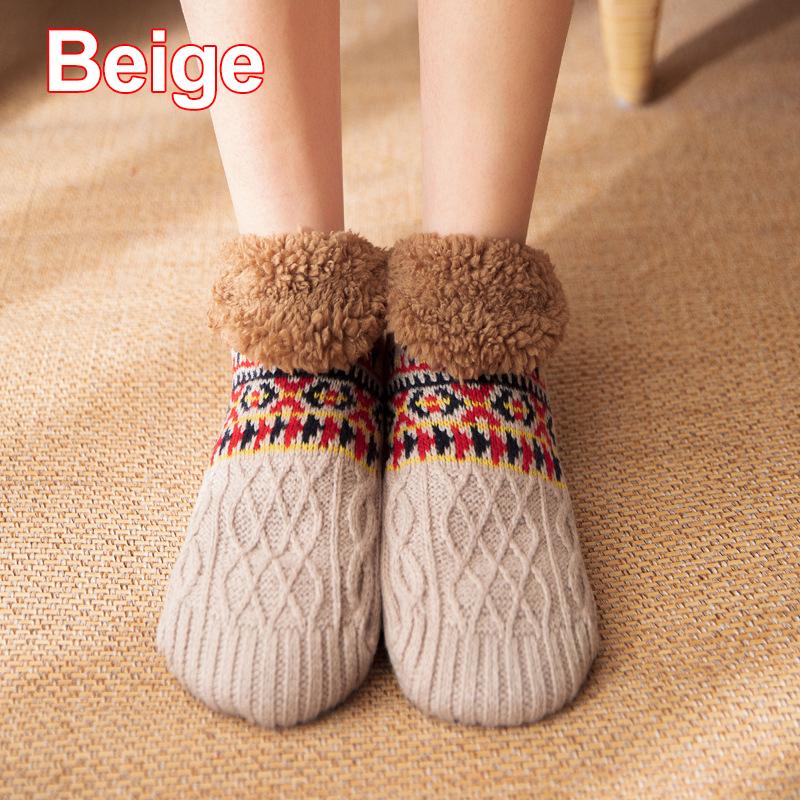 Thermal Women Slipper Socks Winter Warm Short Cotton Thickened Home Sleeping Soft Non Slip Grip Fuzzy Floor Sock Fluffy Male