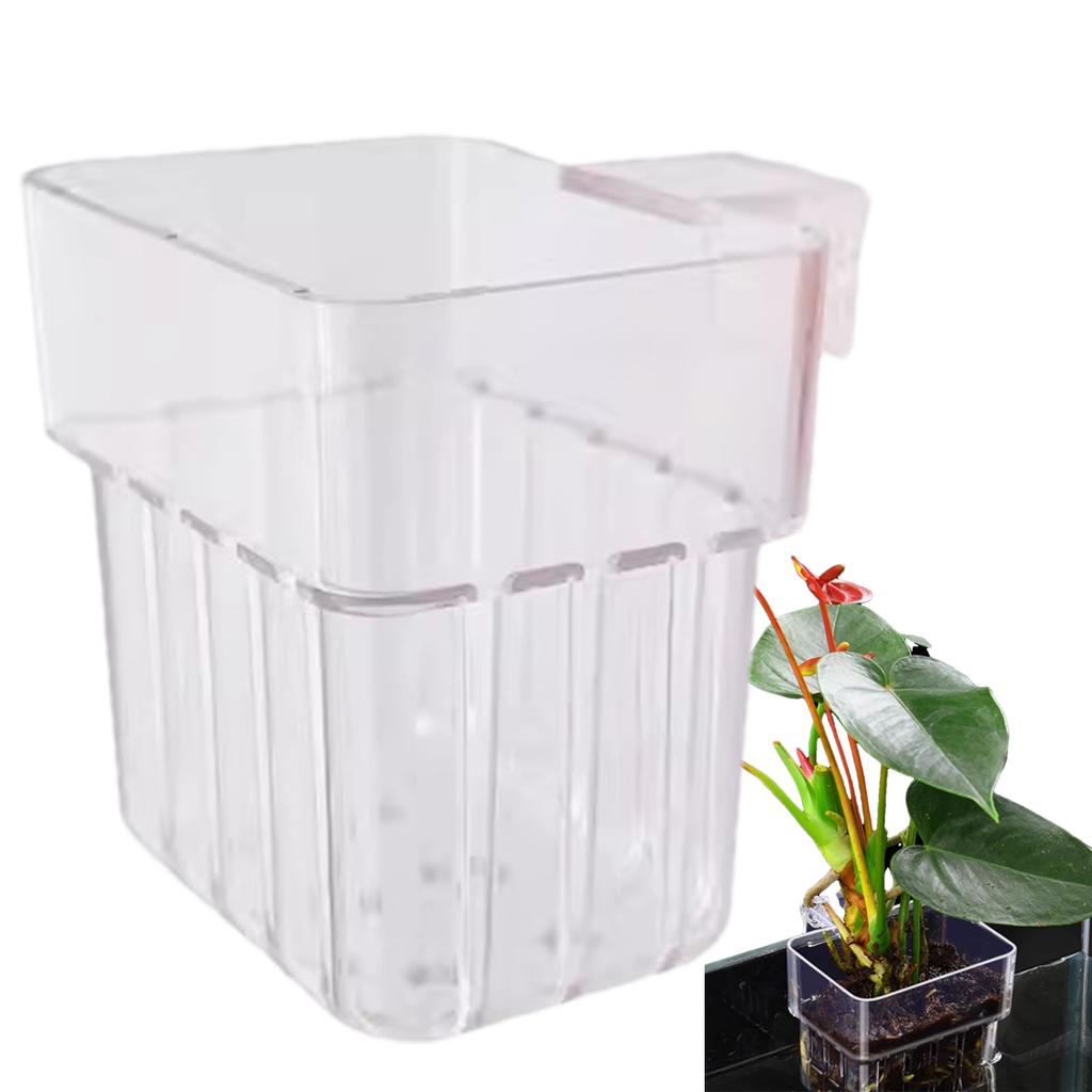 Aquarienpflanzenhalter Transparent Aquariendekorationen Pflanzentopf Wasserpflanzenhalter Wasserpflanzenbecher Aquarium Pflanzgefäß