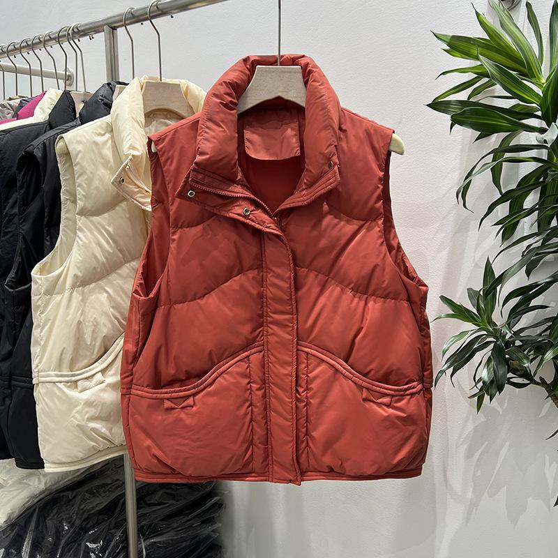 Daunenweste Damen kurz locker kleine Weste mit Chunxin High-End Stehkragen weiße Entendaunenweste