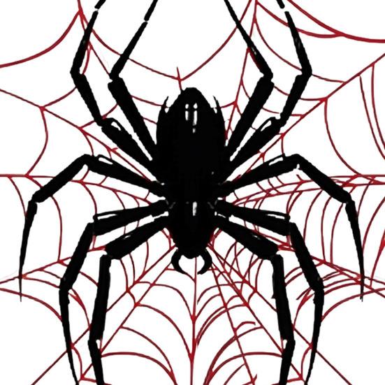 Static Glass Sticker, Reusable Halloween Window Decal, Black Spider Red Web Pattern Window Sticker for Home Store Kindergarten Decor