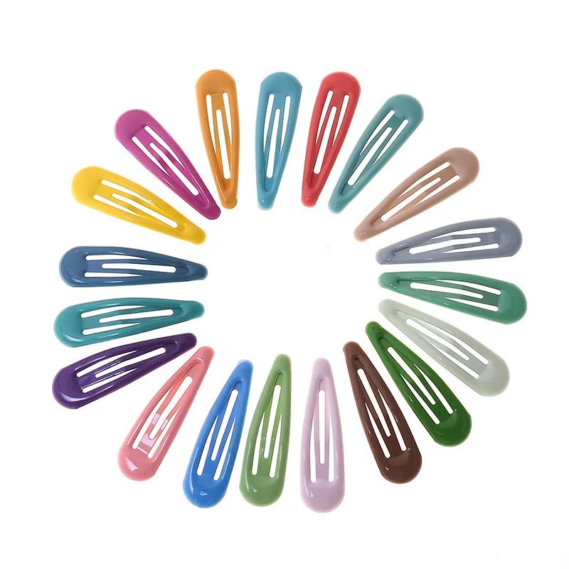 10PCS 5cm Women Girls Cute Colorful Waterdrop Shape Hairpins Sweet Hair Clips Barrettes Slid Clip Fashion Hair Accessories