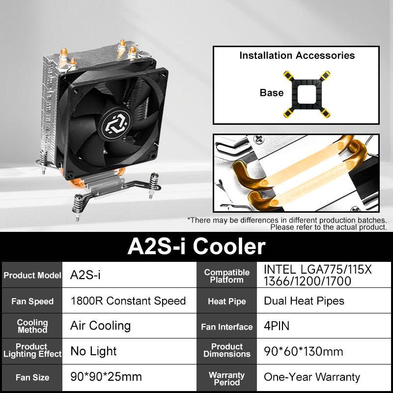 2 Heat Pipes CPU Air Cooler X79 X99 4Pin Processor Cooling Fan For Intel LGA 775 1366 1151 1155 1200 1700 2011 AMD AM3 AM4 AM5