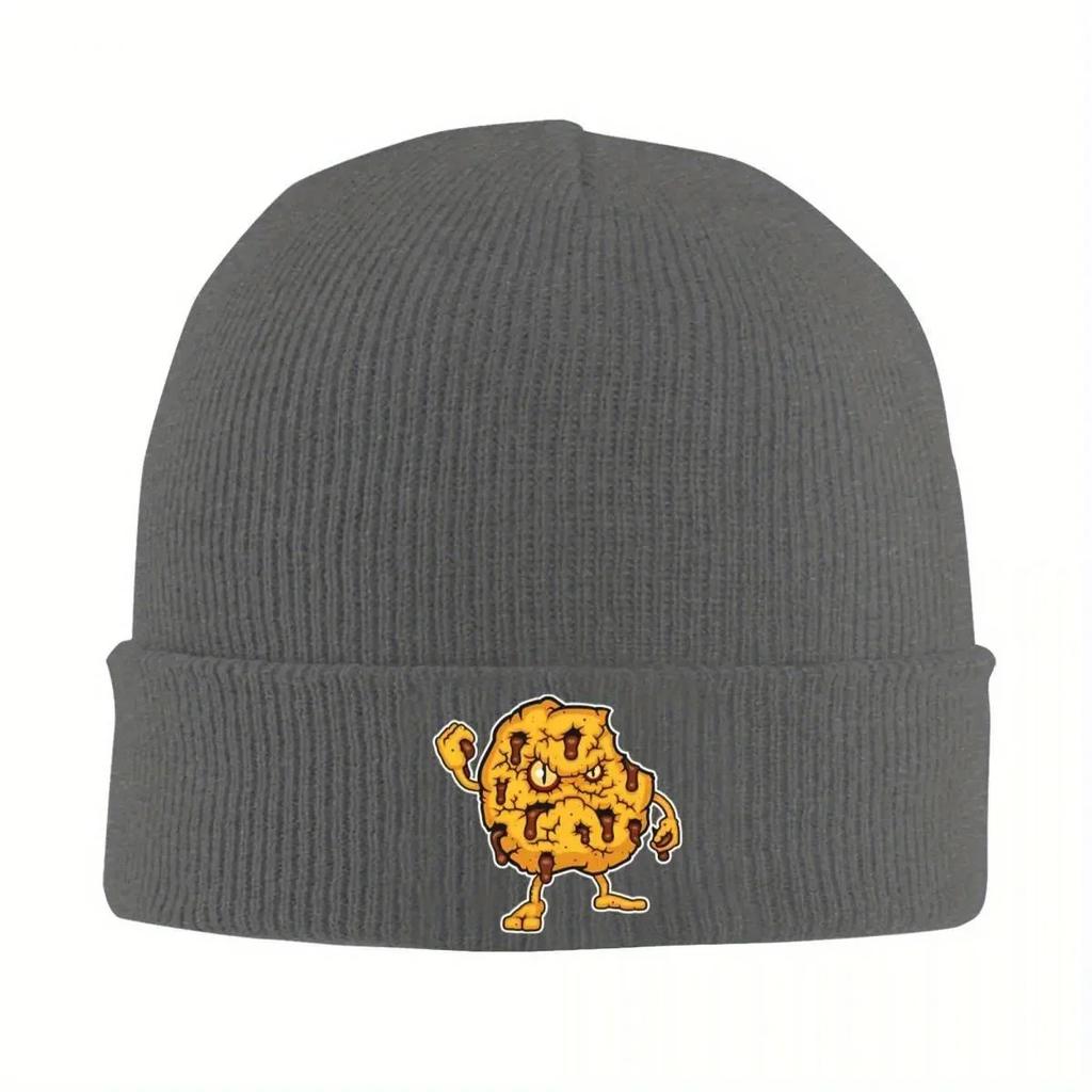 New Cookie Knitted Hat Womens Unisexs Skullies Beanies Autumn Winter Hats Parody Chocolate Chip Melt Hip Hop Cap