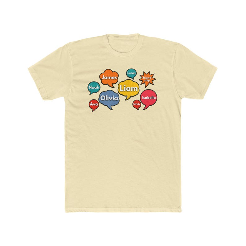 Colorful Name Speech Bubbles T-Shirt | Personalized Name Design 150