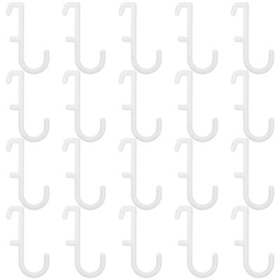 20Pcs Plastic Pegboard J Hooks Black Heavy Duty Peg Board Hook Fits 0.6x0.2inch Hole Garage Office Wall Organizer Storage Tool