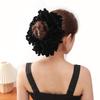 Handmade Wool Hair Tie - Ethnic Style Golden Velvet Flower Headwear, Multi-color Options