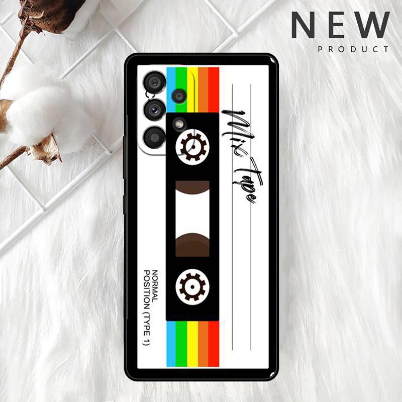 Mixtape Vintage Magnetic Tape Cassette Audio Case For Samsung Galaxy A54 A52 A14 5G A53 A12 A13 A71 A23 A34 A33 A21s Phone Cover