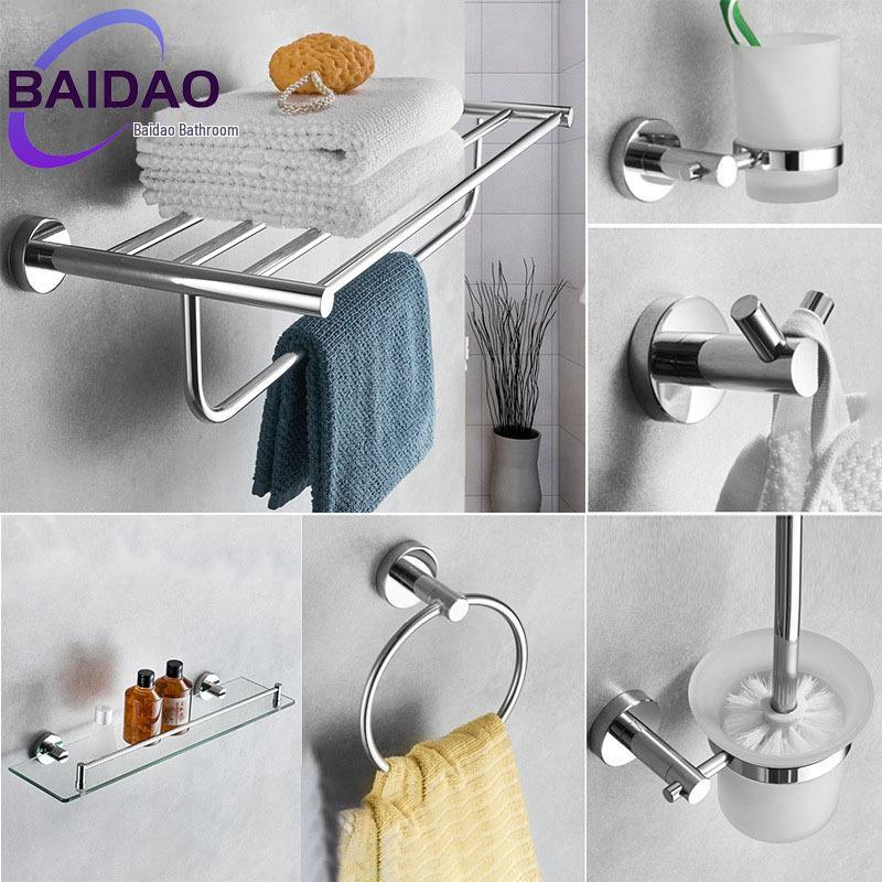 Edelstahl Badezimmer Handtuchhalter Set mit Spiegelablage & Nagelfreier Installation