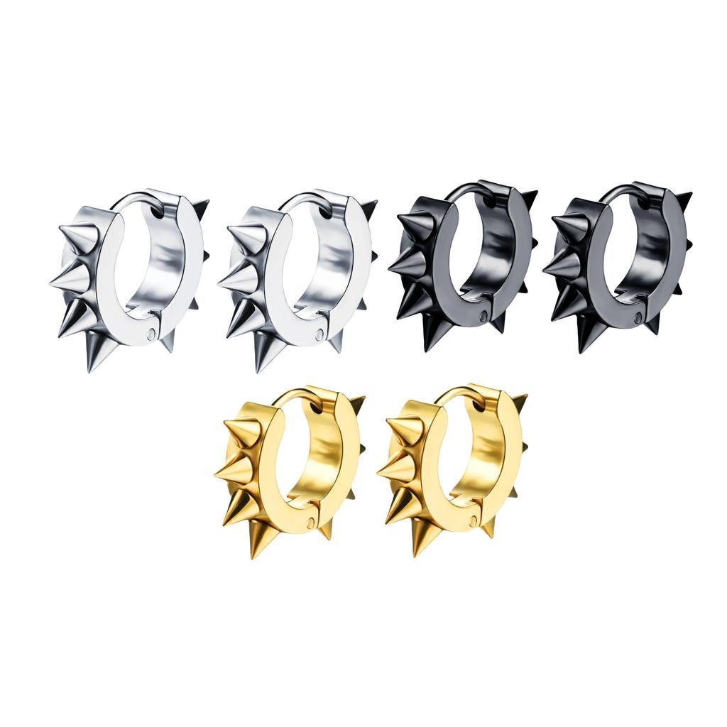 New in Trendy Minimalist Stainless Steel Hoops Ear Piercings Earrings Round for Men Woman Waterproof Vintage Jewelry Decoration