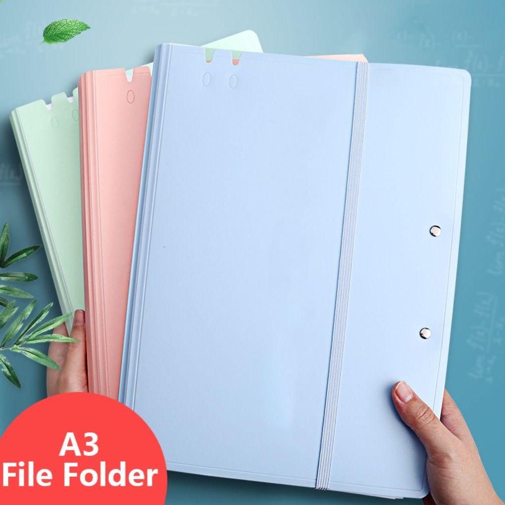 High Quality Strap Design A3 File Folder Multifunction Clipboard Document Classification Organizer Students