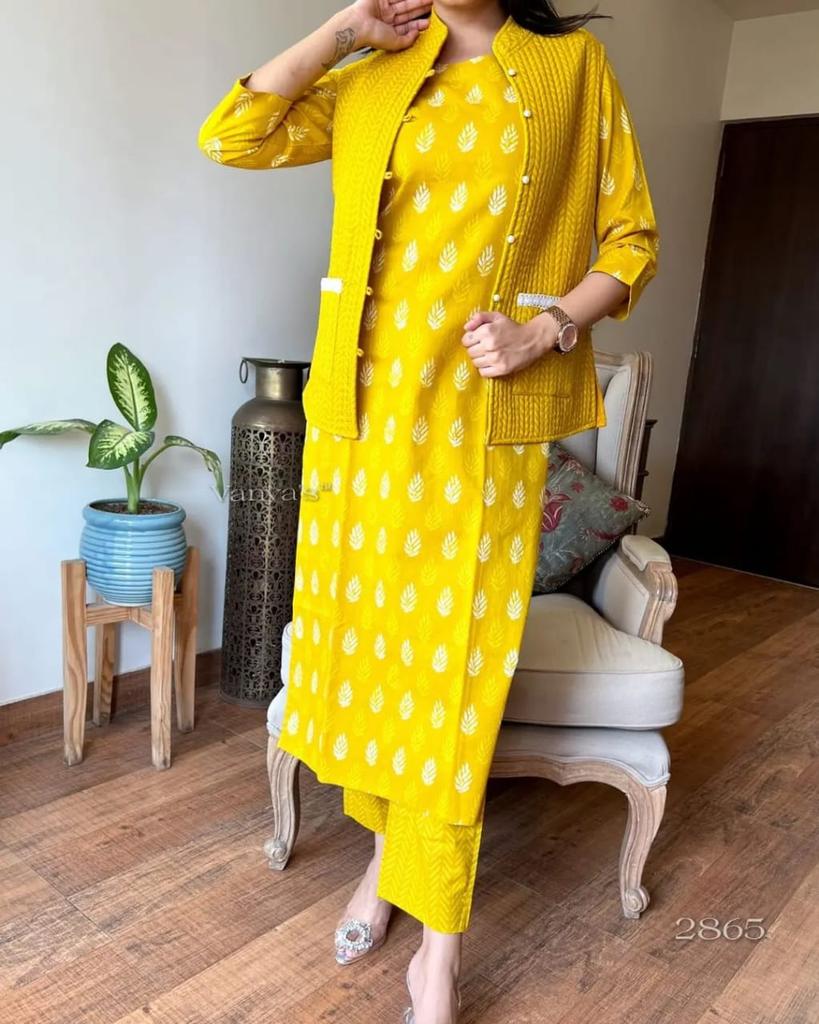 Party Wear Bollywood Winter Wear Kurta Pant Jacket Indian Women Party Wear Kurti Dress