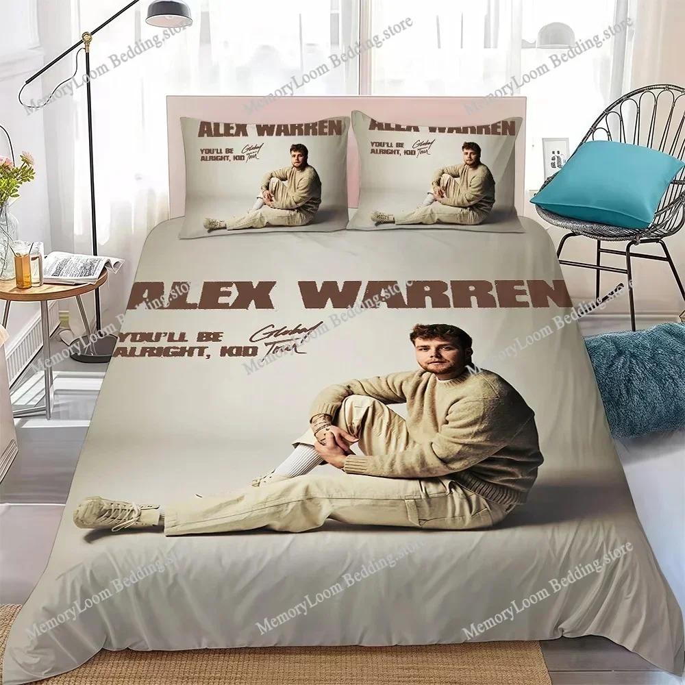 Sänger A-Alex-Warren Musik Bettbezug-Set Heimstil Bettwäsche Weiche Waschbaumwolle Bett Studentenwohnheim Geschenk Heimtextiltextil0