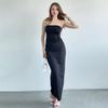 2025 Autumn Strapless Backless Solid Color Women's Dress