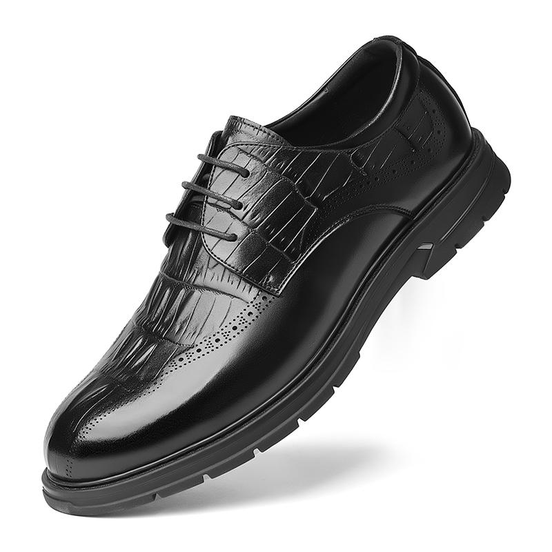 

Men s genuine leather shoes Luxury minimalist style high quality Leisure Business Office Adult shoes Dress Black brown New 44 чорний