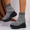 Fashion Chunky Platform Knitted Sneakers for Women High Top Comfortable Sports Shoes Woman Thick Bottom Elastic Slip On Socks Sneakers