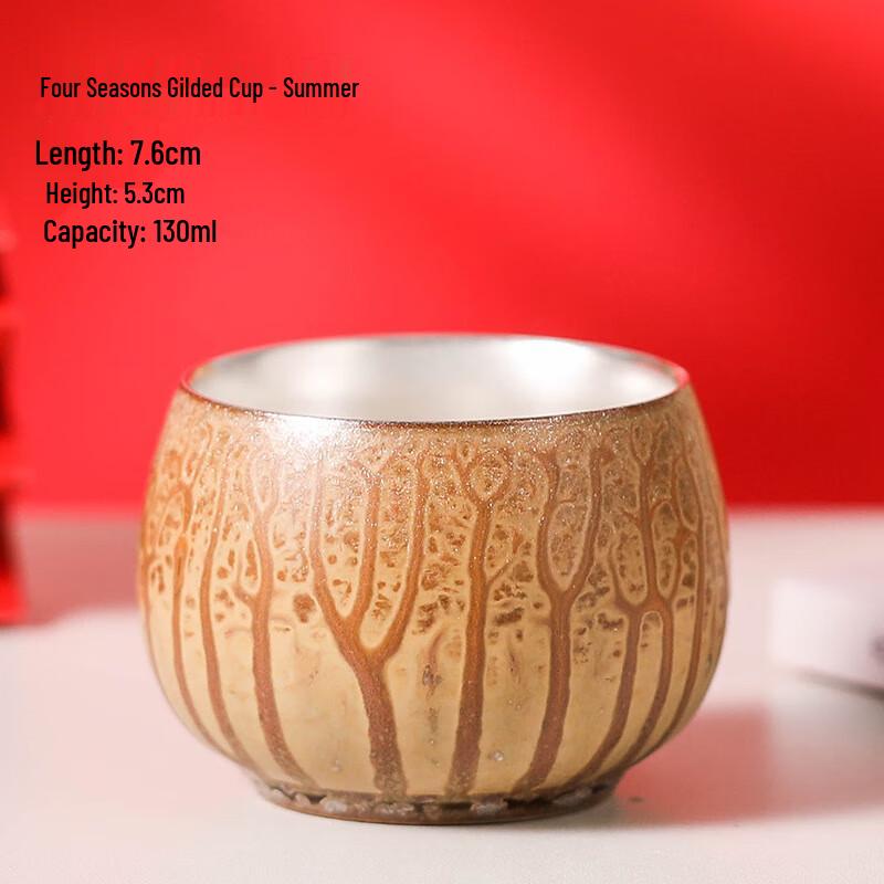 

Pure Silver Gilded Ceramic Kung Fu Master Tea Cup Set