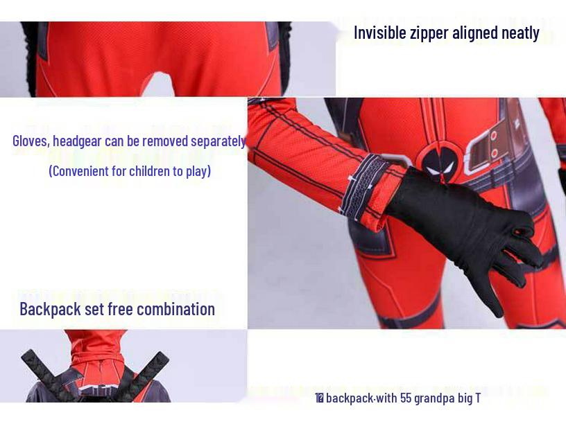 Combinaison Spider Hero Deadpool - Costume Cosplay d'Halloween pour Enfants et Adultes