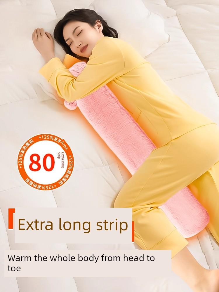 Large Water-Filled Hot Water Bottle for Bed Use, Extended Version, Great for Warming Feet While Sleeping