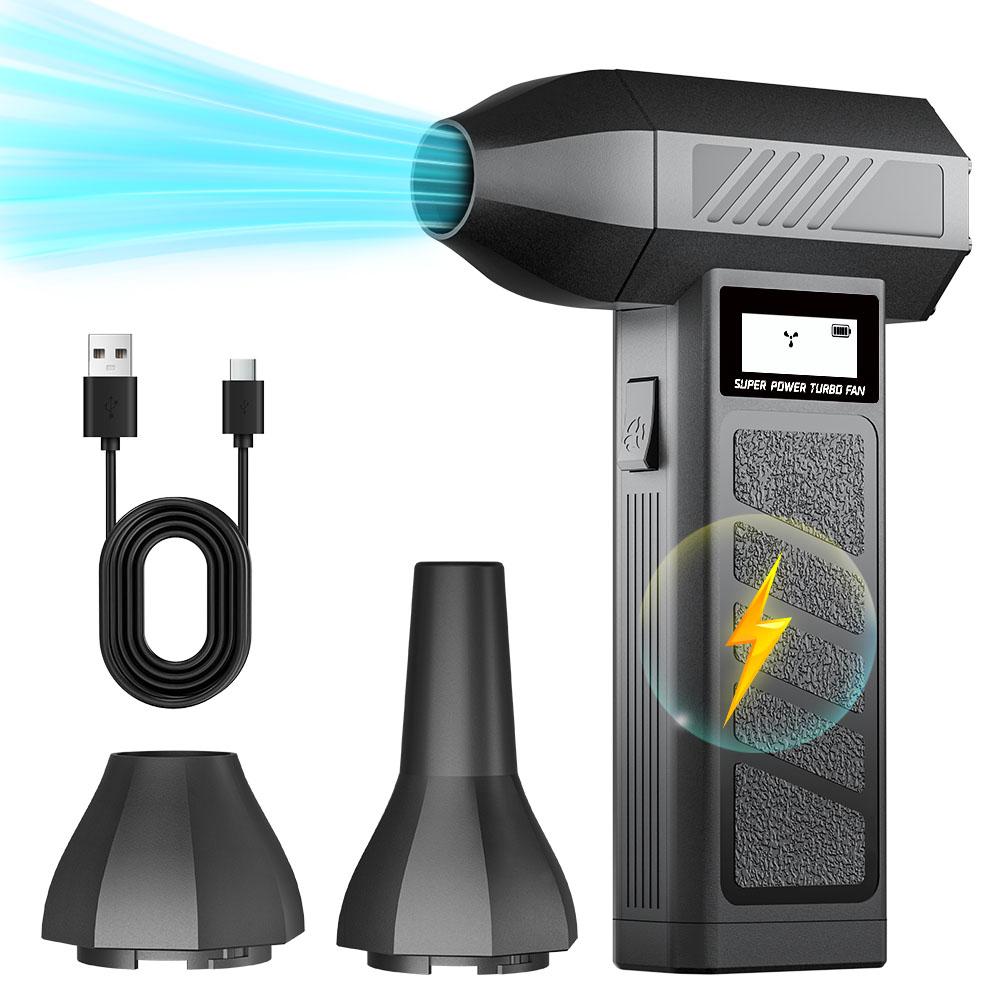 

Электрическая воздуходувка для пыли, автомобильная воздуходувка для снега, инструмент для чистки, зарядное устройство Type-C, регулируемые скорости, портативный турбореактивный вентилятор, автомобильные аксессуары