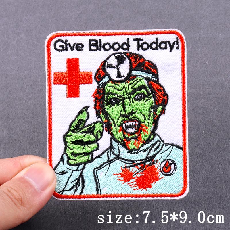 Punk Embroidered Patches For Clothing Demon Devil Patch Iron On Patches For Clothes Hip Hop Sewing/Fusible Patch Stickers Badges