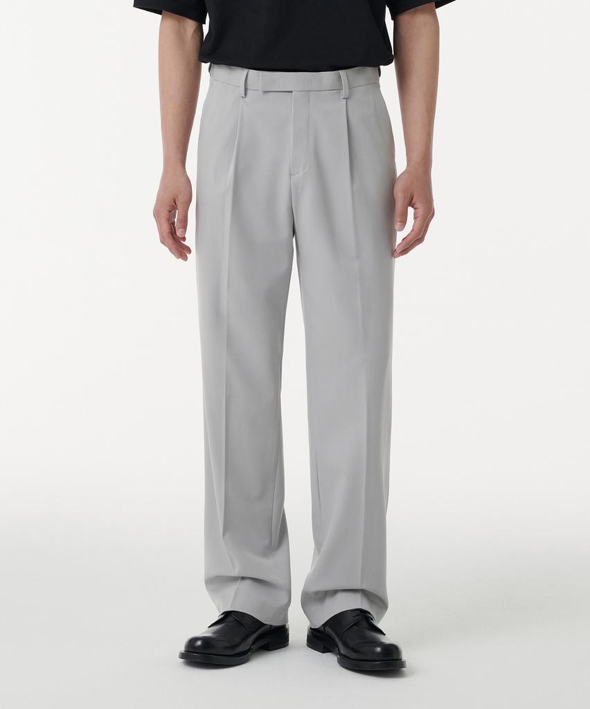 MUSINSA STANDARD Wide Hidden Banding Slacks [Light Gray]