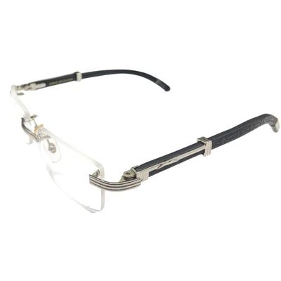 RSINC randlos Leichtgewicht, Holzrahmen/Brille/Brille, Optisch, Für Männer und Frauen Silber-Schwarz 618816 Warenkorb -1 6R-MYGO-X8AQ