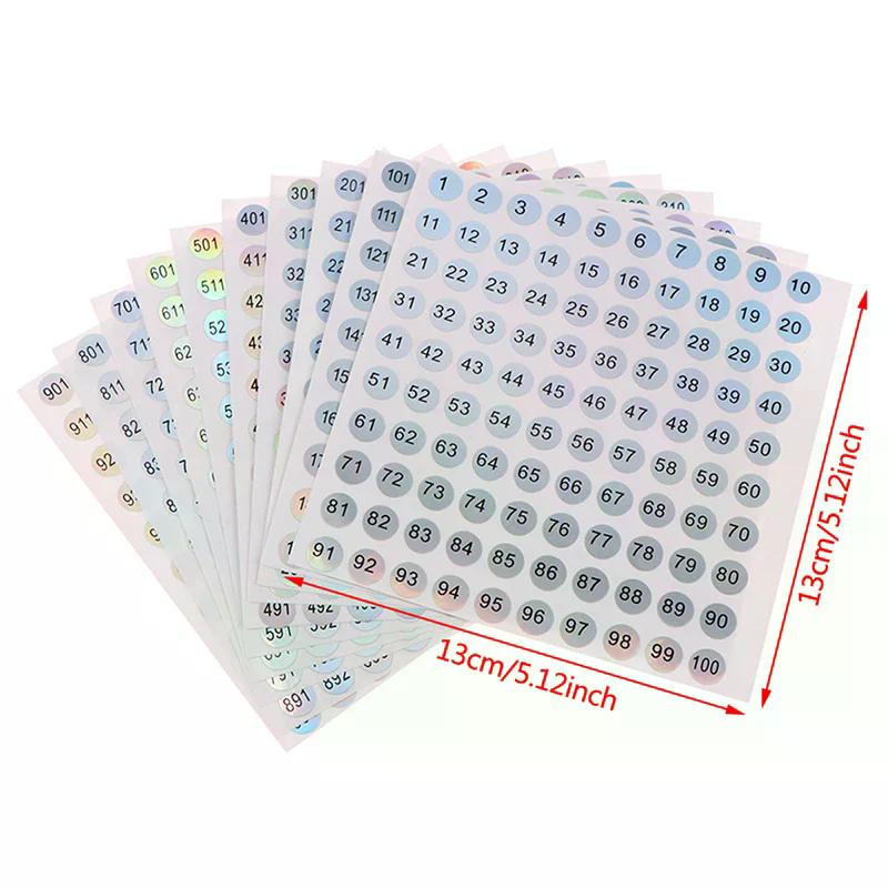 Sticker Nail Polish 1-1000 Waterproof Digital Label Self-adhesive Number Tableware Scrapbooking DIY Craft Digital Label