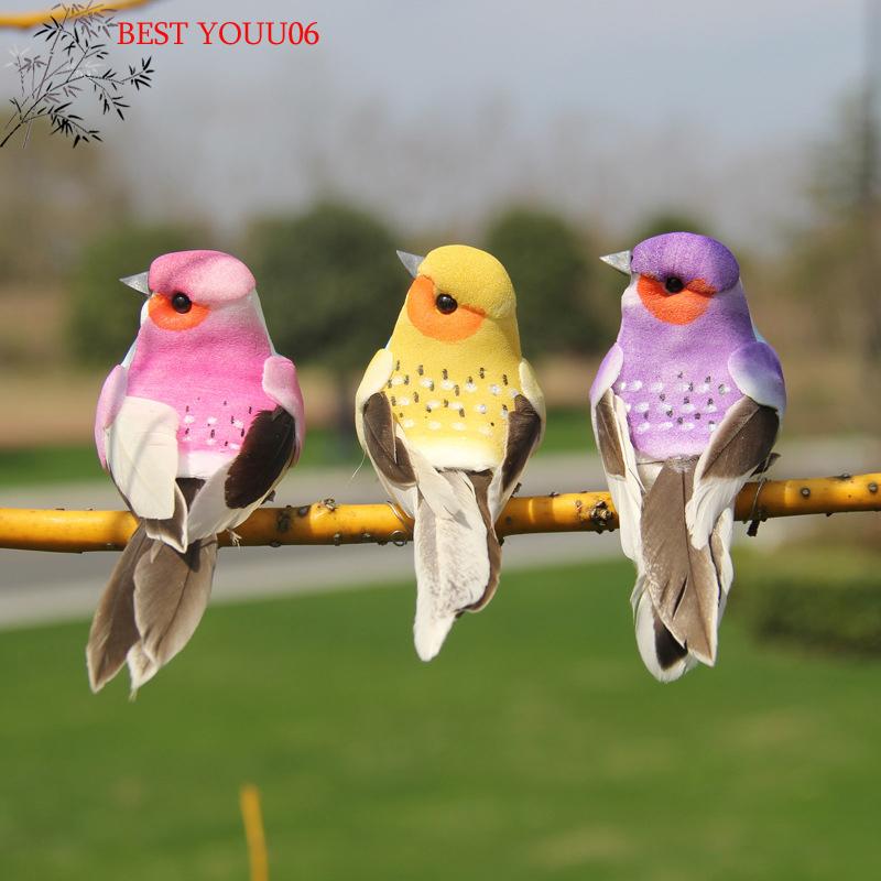 (YOUU06)1 piece of realistic feathered bird, colorful foam bird, for garden and landscape decoration, craftwork.