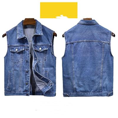 Men's Denim Sleeveless Vest Casual Vintage Large Size Vests