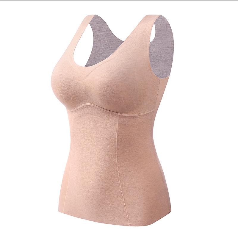 Women's Cashmere Silk Padded Vest: Warm, Plus Velvet Inner Top 4033