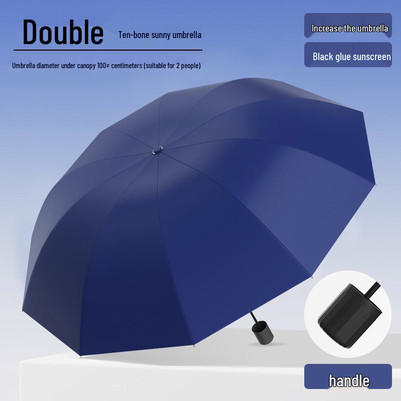 Men's High-End Automatic Folding Umbrella, UV Protection & Rainproof, Customizable for Business and Sunshade.