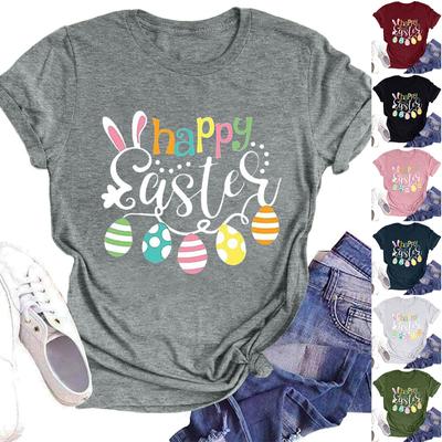 Women's Fashion Casual Summer Comfortable Printed Round Neck Short Sleeve Top Blouse
