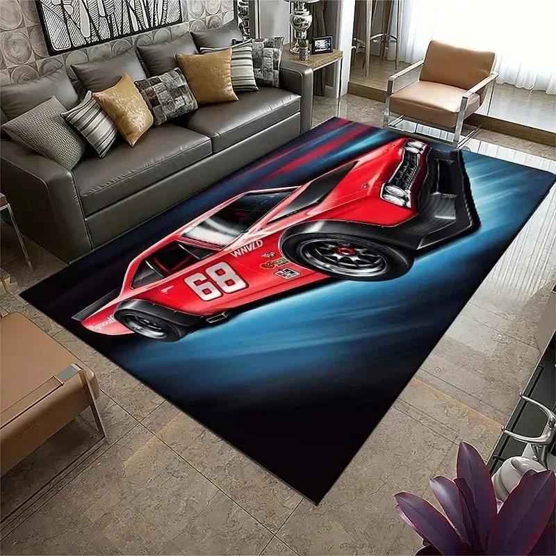 Classical Sports Car Carpet Mat Vintage Retro Cool F1 Rug for Bedroom Living Room Door Floor Non-Slip Rugs Pad Mats Home Decor