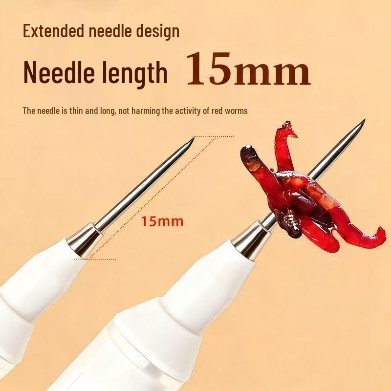Longchan Push-Button Quick Baiting Needle Replacement for Red Worm Pen