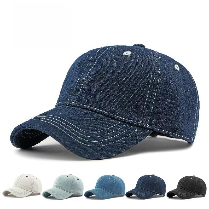 1PC Fashion Solid color denim baseball cap for women Korean casual duckbill cap for men summer sun protection cap