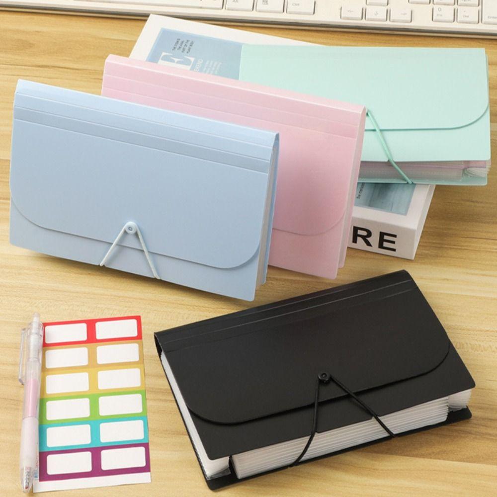 Vertical A6 Bill Storage Booklet Strap Design A6 File Folder  Receipt Collection