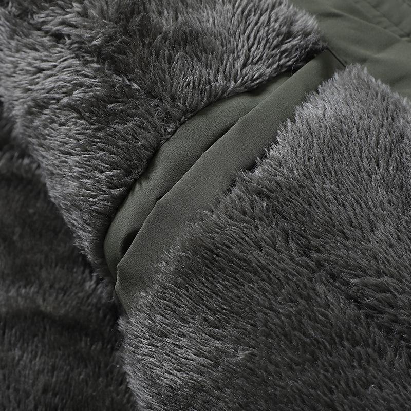 Men's Mid-Length Plus Velvet Thick Cotton Winter Jacket