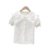 Girls' Short-Sleeve Summer Chiffon Shirt 2024 - White