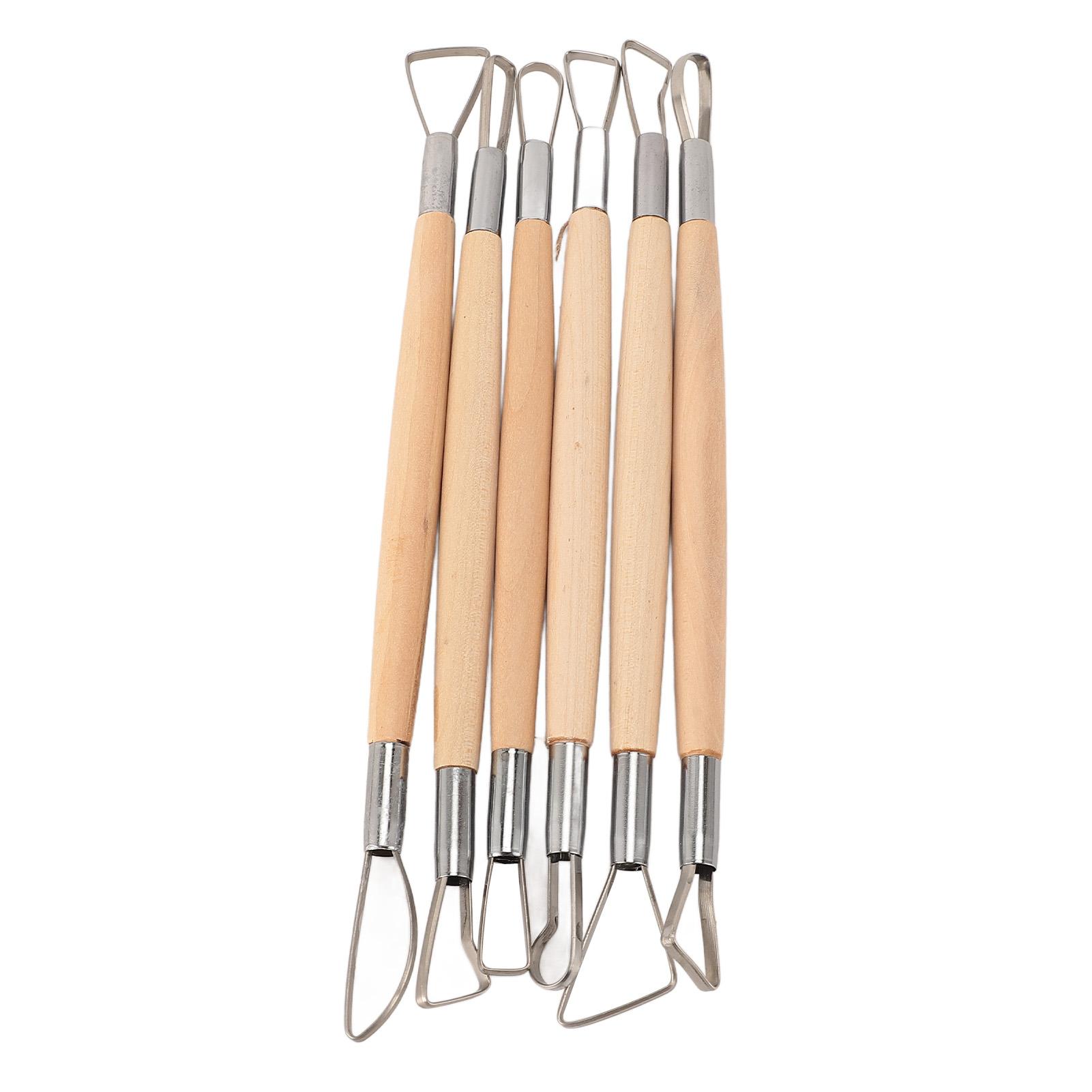 Набор из 6 инструментов для лепки из глины, петель, граблей, двухсторонних инструментов для моделирования и формовки керамики