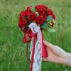 Artificial Rose Flower Bridal Bouquet Reusable Silk Rose Floral Arrangement For Wedding Anniversary Photo Essential