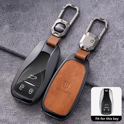 Zinklegierung Leder Auto Schlüsselanhänger für Skyworth Skywell Et5 Ev6 Ht-I Fernbedienung Schutzhülle Schale Schlüsselanhänger Halter Zubehör