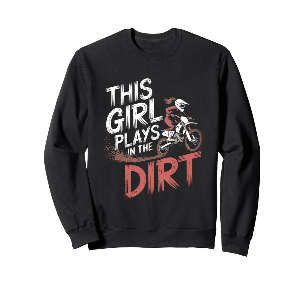 This girl rides a dirt Trainer bike.