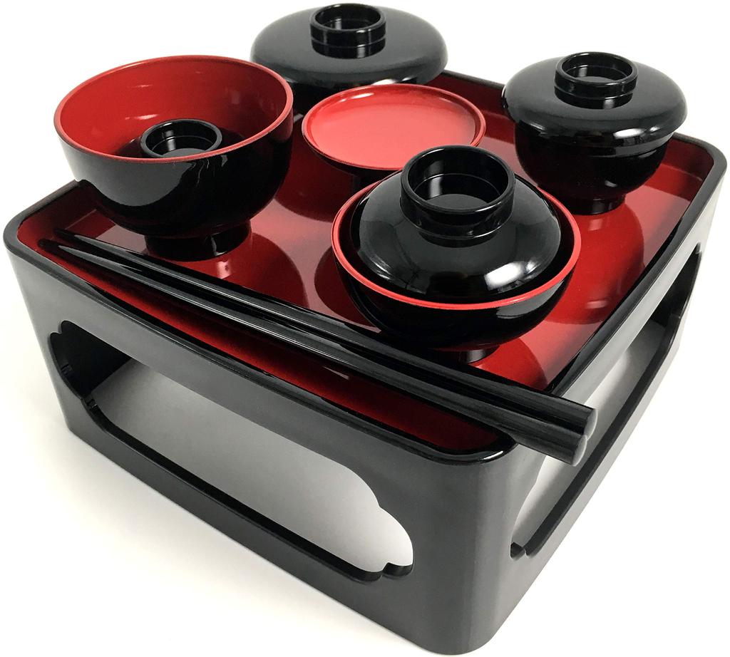 Urushi Products Ancestors Freeze Dried Buddha Bowl Inch Set Black 5.5 (Inner Vermilion)