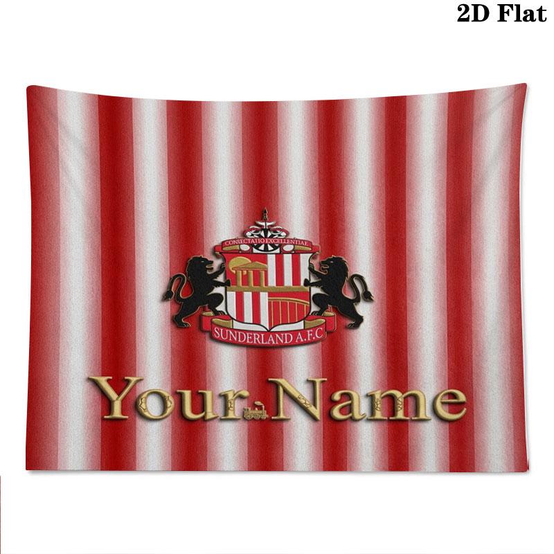 Sunderland A.F Custom Name Wall Tapestry Aesthetic Wall Hanging Printed Fabric Blanket Decorative Tapestries for Bedroom Living Room Home Decor